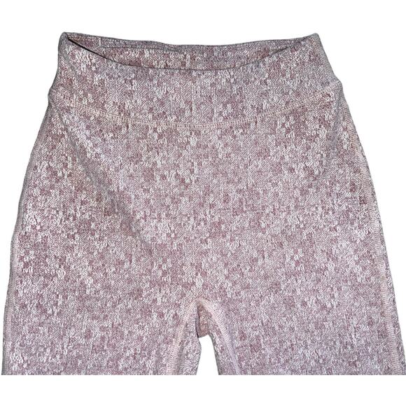 NWT GYMSHARK Compression Fit Fleur Texture Leggings Dusky Pink Marl Workout XS - Picture 3 of 9